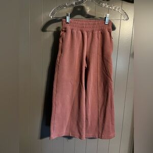 Old Navy High-Waisted Dynamic Fleece Wide-Leg Trouser Pant Mauve